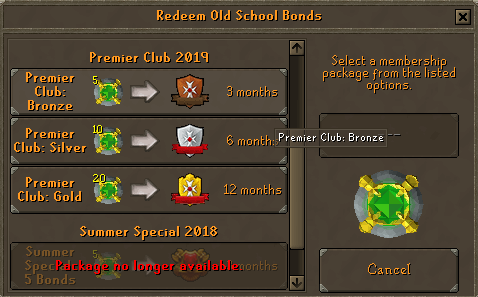 runescape bonds not able to buy